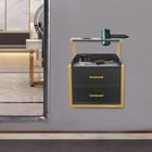 Salon Station Barber Beauty Spa Storage Cabinet With 2 Drawers   Hair Dryer Hold