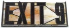 Vintage Antique Stained Glass Exit 9 Sign From A Stage Or Movie Theater