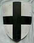 Heater Shield Black Cross Knight Medieval Templar Battle Armor Crusader Warrior