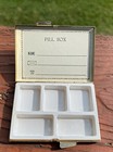 Brass Vintage Pill Box Size 2   X 3   Antique Collectible With Picture  110