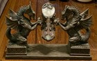 Pacific Giftware Double Dragon With Hourglass Stand Sculptural Home Sold As Is