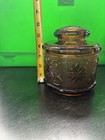 Vintage Tiara Indiana Glass Co  Amber Candy Jar Canister  5 5    Tall With Lid