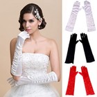 Hot Sale Ladies Wedding Party Evening Opera Prom Dress Satin Pleated Gloves Us