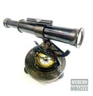Antique Brass Telescope- Alidade Compass Mini Transit Surveying Theodolite