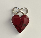 Euc   Red Jasper Hear Pendant   Sterling Silver   Signed Mexico   925   8 Gr