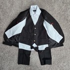 Kids World Boys 5-piece Tuxedo Suit Black Jacquard Size 7 Formal Wedding Gala