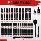 55pc 1 4  Drive Impact Socket Set sae And Metric deep shallow Sockets Wrench Set