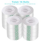 16 Rolls Clear Adhesive Tape Transparent Gift Wrapping Office School Bulk Pack