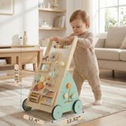 Wooden Baby Walker Push Toy With Wheels speed Adjustable montessori Activity Toy
