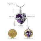 Crystal Heart Shape Cremation Jewelry Memorial Urn Necklace For Ashes  Stainl   