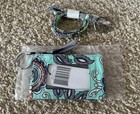 Vera Bradley Zip Id Case And Breakaway Lanyard In  Fan Flowers   nwt 