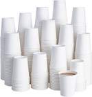 400 Pack 8 Oz Disposable Paper Coffee Cups  White Paper Hot Coffee Cups For P   