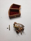 A Hobbs London Brass Pocket Sextant Nautical Navigation Wooden Box W  Key