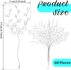 60 Pieces Artificial Bouquets With Acrylic Bead Drop Crystal Flower Stem Branche