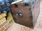 Old Antique Oak Chest  Vintage Wooden Storage Trunk  Blanket Box  Coffee Table 