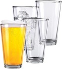 Pint Beer Glasses Set Of 4     16 Oz Tall Clear Drinking Glasses And All Purpos   