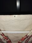 Vintage Mexican Embroidered Tunic Blouse  Boho Folk Style  Ivory   Red  Size L