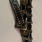 Nanni Italy Vintage Metal Leather Belt Size 34