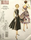 Vogue Vintage 1950s Original 1956 Design Miss Dress Sew Pattern V1084 6-12 14-20