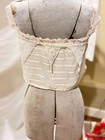 Antique Pink Striped Pointed Lace Corset Cover Satin Detail 32  