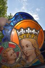 Antique 19thc Stained Glass Window Panel Madonna Child Jesus Religious Rare