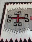 Early 1900 s Authentic Navajo Handwoven Four Corners Storm Pattern Rug 36 x60 