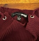 Fashion Nova Burgundy Ribbed Knit Bodycon Sweater Dress Mock Neck Midi S