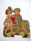 1934 Vintage Antique German Made Valentine W  Boy   Girl Splitting A Heart   