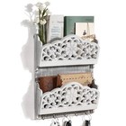 Key And Mail Holder For Wall  2-slot Mail Organizer Wall Mount With 5 Key 