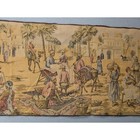 Vintage Woven Belgian Tapestry Scene Wall Hanging Art Decor Brown 19x53