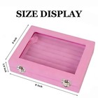 Eongoa Jewelry Box 7 Slots Velvet Ring Earring Storage Light Pink