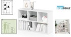 Elegant 5-cube White Bookshelf  Modern Storage For Living Room   Office
