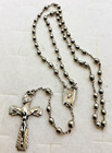 Petite Vtg Sterling Silver Catholic Rosary Beads In Gold Tone St  Therese Box