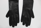 Vintage Women s Size 8 Black Leather Formal Long Opera Gloves Beaded Cut Out