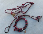 Red Charro Cabresto Bosalillo  Cotton Handmade Charro Bosal Reins Set