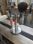 Badger Hair Shaving Brush   Razor Set W  Stand  Custom Acrylic Handles
