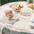 Coasters For Drinks Set Of 6 With Holder  Absorbent Ceramic Stone  Spring Floral