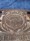 Authentic Michigan Stove Company  Back Stop Logo Great Condi  Superficial Rust 