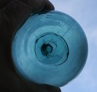 Japanese Glass Fishing Float Blue Green 3 1 4   A319