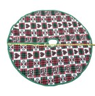 Christmas Houses   Hearts Checkered Plaid Green White Red Tree Skirt 46 Inch