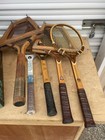 Lot Of 13 Vintage Wood Tennis Racquet Wilson Spalding Decor Wall Art Antique 