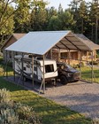 20x20 Ft Metal Carport   Vertical Roof Car Port  Rv   Tractor Shelter