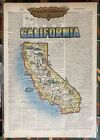 New California State Map Handmade Vintage Dictionary Page Art With Coa