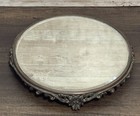 Antique Victorian Ornate Plateau Footed Mirror Vanity Dresser Tray-art Nouveau
