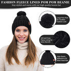 Womens Winter Warm Beanie Hat Touchscreen Gloves Long Scarf Set Rib Cable Knit F