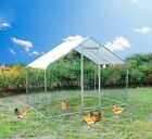 Large Metal Chicken Coop Walk-in Poultry Cage Hen Run House For Outdoor And Yard