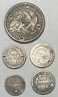 Four Seated Liberty Silver Coins   One Capped Bust Dime  All 5 Coins For 1 Price