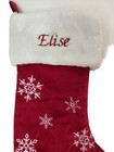 Elise Personalized Embroidered Christmas Stocking Holiday Red Plush 21 