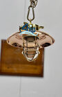Marine Nautical Brass Original Vintage Hanging Passage Light With Copper Shade
