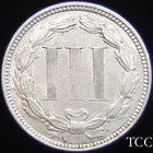 1873 Three Cent Nickel Open 3   Stunning Original 3c Coin   Free Shipping   Tcc